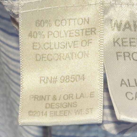 Eileen West Textured Stripe Long Length Cotton Blend Robe - L/XL - Picture 8 of 8